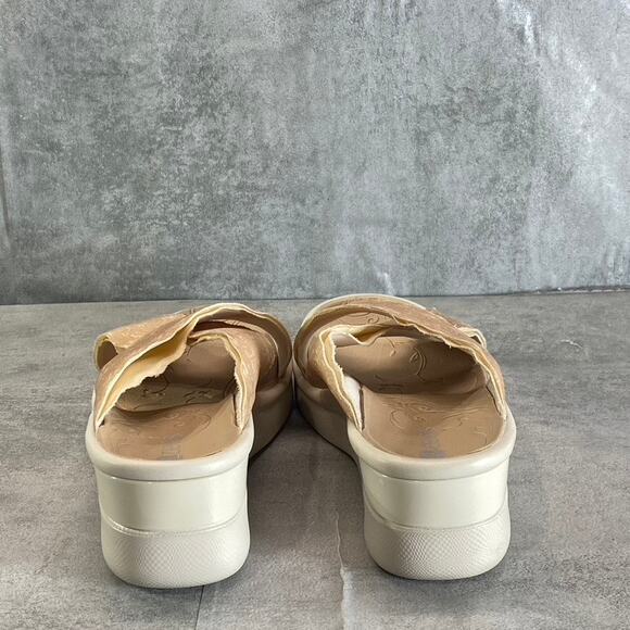 BZEES Women's Almond Sahara Washable Fabric Wedge Slide Sandals SZ 7 - Picture 5 of 7